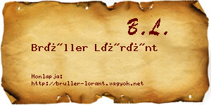 Brüller Lóránt névjegykártya