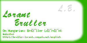 lorant bruller business card